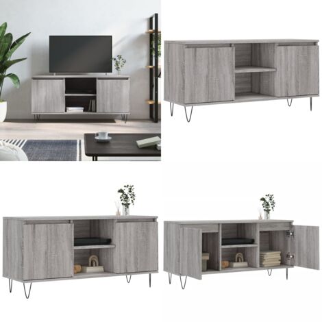 Mueble de TV madera de ingeniería gris Sonoma 104x35x50 cm - Madera contrachapada - Almacenamiento