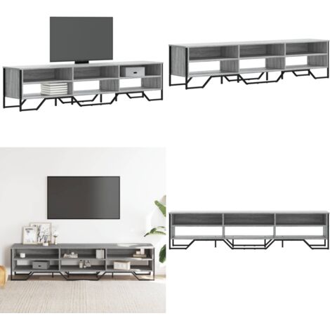 Mueble de TV madera de ingeniería gris Sonoma 180x34x41 cm - Madera de ingeniería - Almacenamiento
