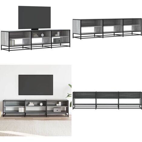 Mueble de TV madera de ingeniería gris Sonoma 180x40x46 cm - Madera de ingeniería - Almacenamiento