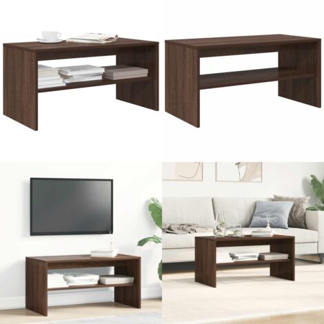 Mueble de TV madera de ingeniería marrón roble 80x40x40 cm - Madera de ingeniería - Mesa de café