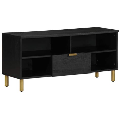 Mueble de TV madera de ingeniería negro 100x33x46 cm