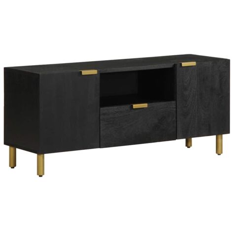 Mueble de TV madera de ingeniería negro 105x33x46 cm