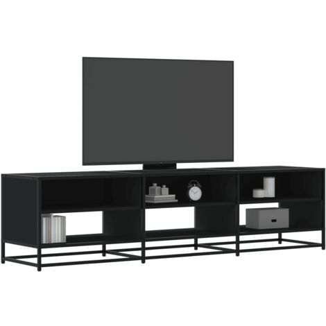 Mueble de TV madera de ingeniería negro 180x40x46 cm