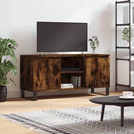 Mueble de TV madera de ingeniería roble ahumado 104x35x50 cm vidaXL
