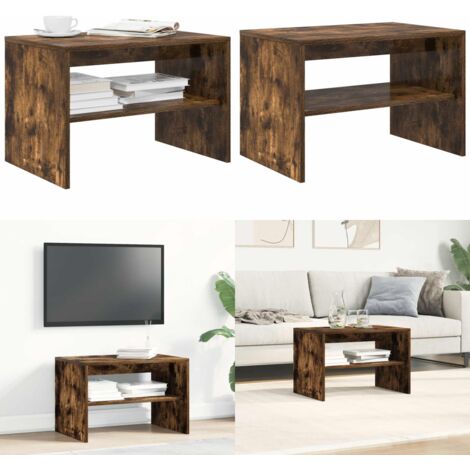 Mueble de TV madera de ingeniería roble ahumado 60x40x40 cm - Madera de ingeniería - Mesa de café