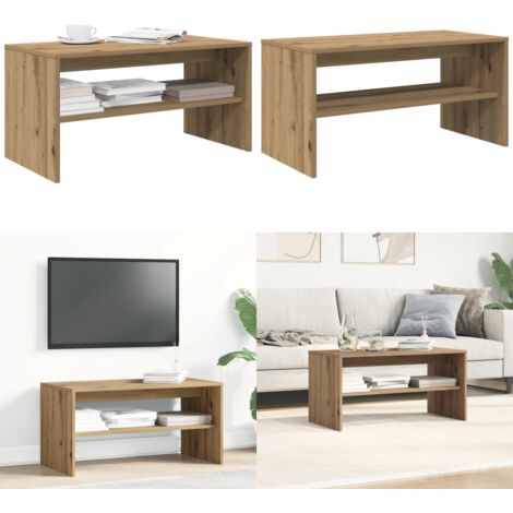 Mueble de TV madera de ingeniería roble artesanal 80x40x40 cm - Madera de ingeniería - Mesa de café