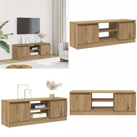 Mueble de TV madera de ingeniería roble artisan 102x30x36 cm - Mueble de TV roble - Mueble de TV con puerta