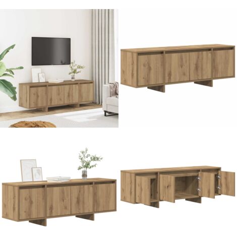 Mueble de TV madera de ingeniería roble artisan 120x30x40,5 cm - Madera de ingeniería - Roble artesanal