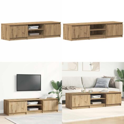 Mueble de TV madera de ingeniería roble artisan 140x40x36 cm - Madera de ingeniería - Mueble de TV roble