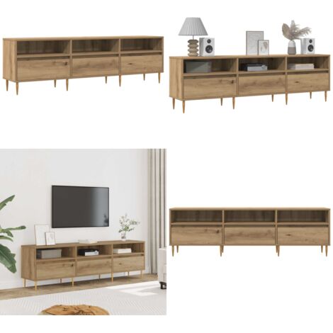 Mueble de TV madera de ingeniería roble artisan 150x30x44,5 cm - Madera contrachapada - Almacenamiento