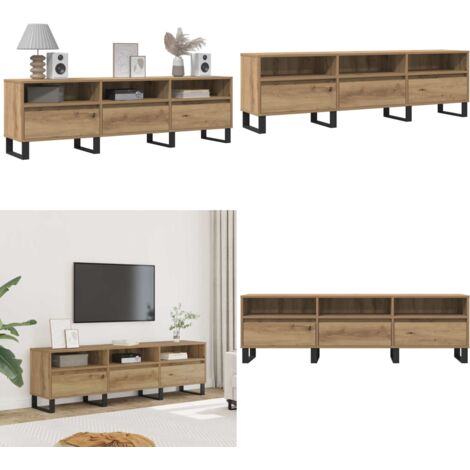 Mueble de TV madera de ingeniería roble artisan 150x30x44,5 cm - Madera contrachapada - Almacenamiento