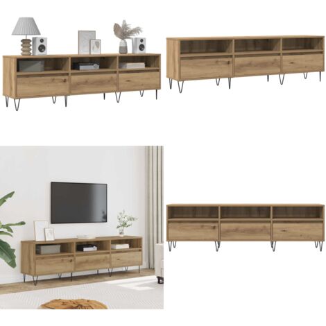 Mueble de TV madera de ingeniería roble artisan 150x30x44,5 cm - Madera contrachapada - Almacenamiento