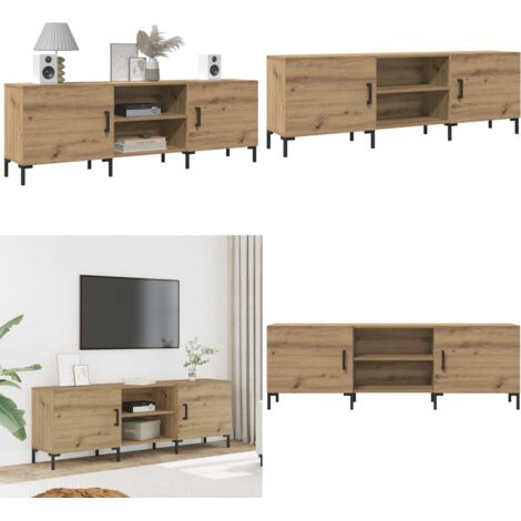 Mueble de TV madera de ingeniería roble artisan 150x30x50 cm - Madera contrachapada - Almacenamiento