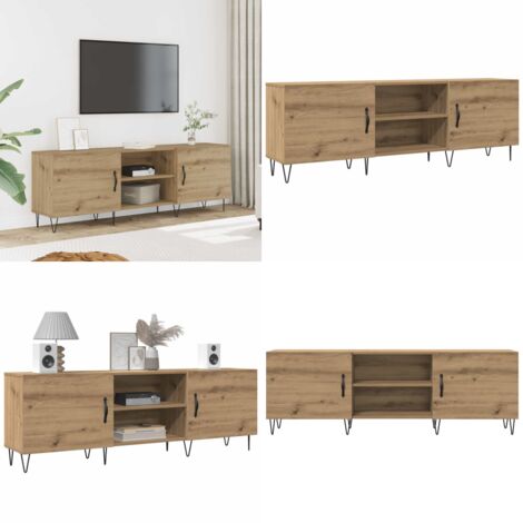 Mueble de TV madera de ingeniería roble artisan 150x30x50 cm - Madera contrachapada - Almacenamiento