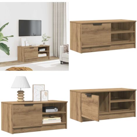 Mueble de TV madera de ingeniería roble artisan 80x35x36,5 cm - Madera contrachapada - Almacenamiento