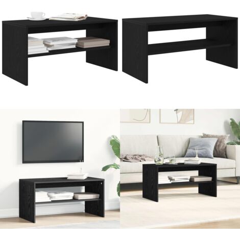Mueble de TV madera de ingeniería roble negro 80x40x40 cm - Madera de ingeniería - Mesa de café