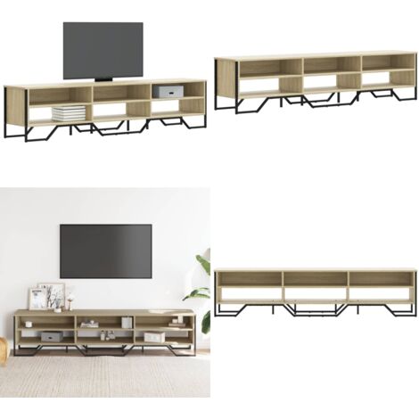Mueble de TV madera de ingeniería roble Sonoma 180x34x41 cm - Madera de ingeniería - Almacenamiento