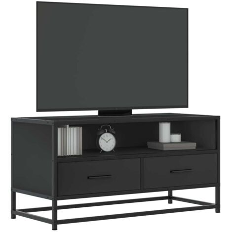 Mueble de TV madera de ingeniería y metal negro 80x34,5x40 cm vidaXL