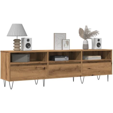Mueble de TV madera ingeniería madera envejecida 150x30x44,5 cm