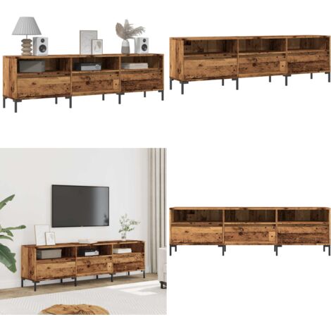 Mueble de TV madera ingeniería madera envejecida 150x30x44,5 cm - Madera envejecida - Almacenamiento