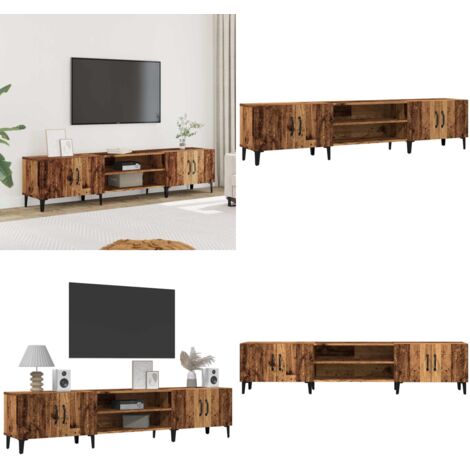 Mueble de TV madera ingeniería madera envejecida 180x31,5x40 cm - Madera envejecida - Mueble de madera