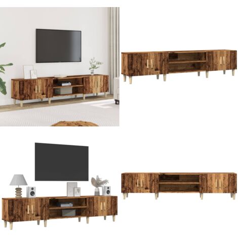 Mueble de TV madera ingeniería madera envejecida 180x31,5x40 cm - Madera envejecida - Mueble de madera