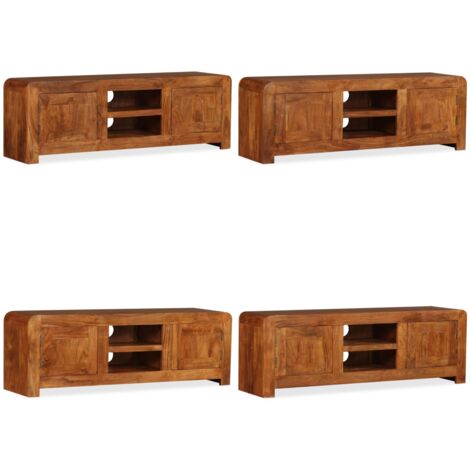 Mueble de TV madera maciza acabado miel 120x30x40 cm - Mueble de madera - Acacia