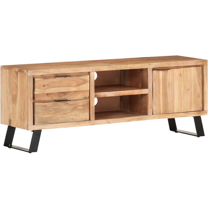 

Mueble de TV madera maciza acacia borde natural 120x30x42 cm - Marrón