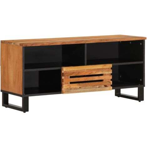 Mueble de TV madera maciza de acacia 100x34x46 cm vidaXL
