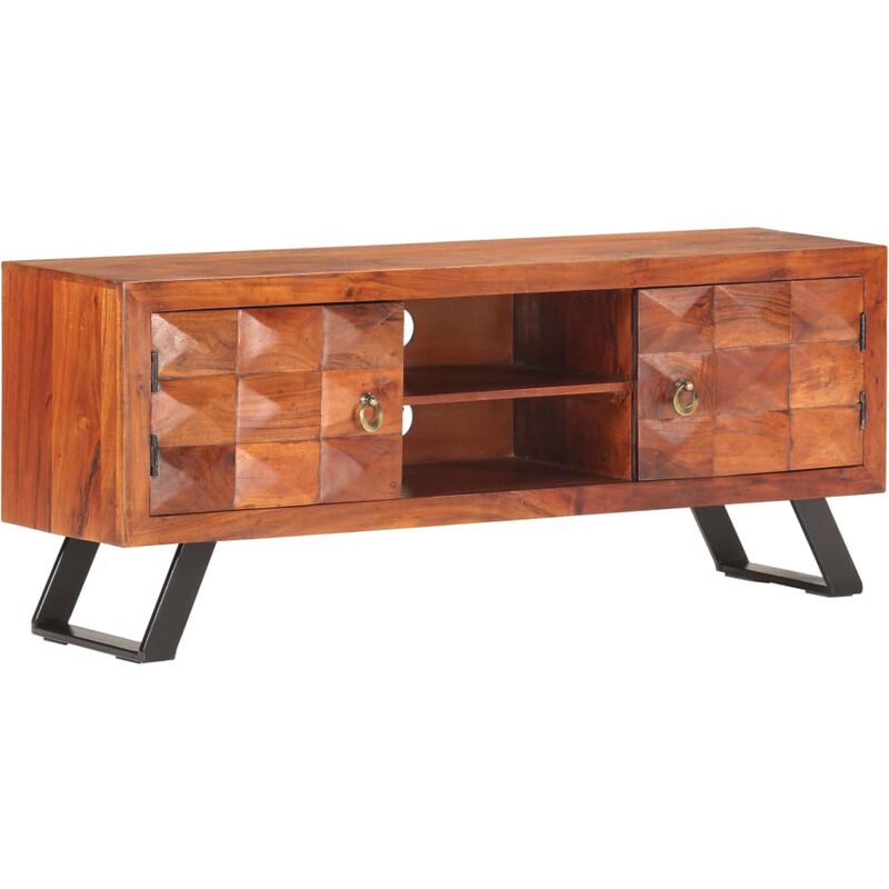 

Mueble de TV madera maciza de acacia 122x30x49 cm - Marrón - Vidaxl