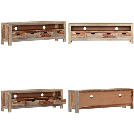 Mueble de TV madera maciza de acacia 130x30x40 cm - Madera maciza - Acacia