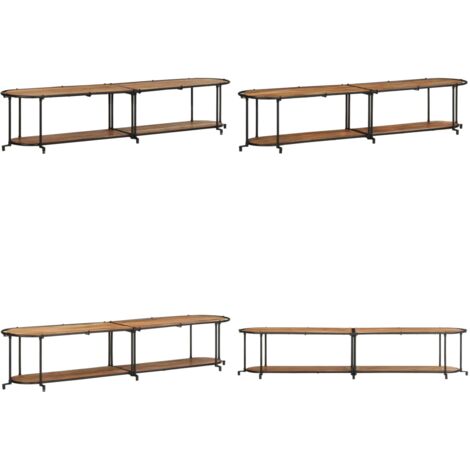 Mueble de TV madera maciza de acacia 200x42x40 cm - Madera de acacia - Almacenamiento