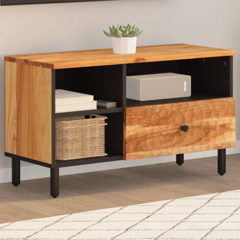 Mueble de TV madera maciza de acacia 80x33x46 cm vidaXL