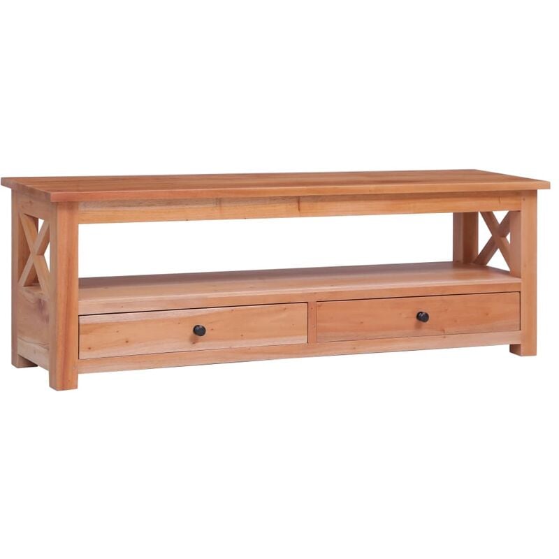 

Madera Maciza de Caoba Mueble para TV 120x30x40 cm Natural - Marrón - Vidaxl