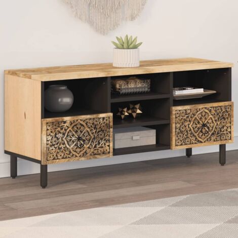 Mueble de TV madera maciza de mango 100x33x46 cm vidaXL