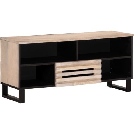 Mueble de TV madera maciza de mango 100x34x46 cm vidaXL