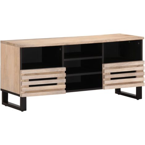 Mueble de TV madera maciza de mango 100x34x46 cm vidaXL