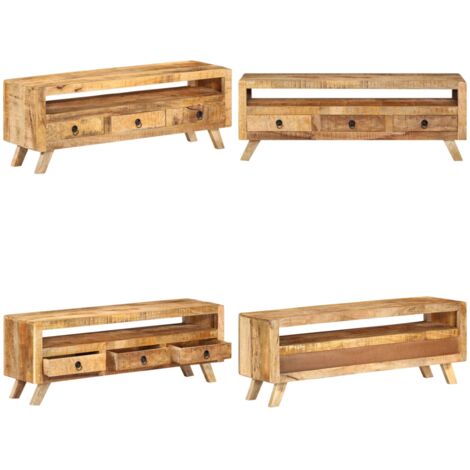 Mueble de TV madera maciza de mango 110x30x40 cm - Madera maciza - Mango