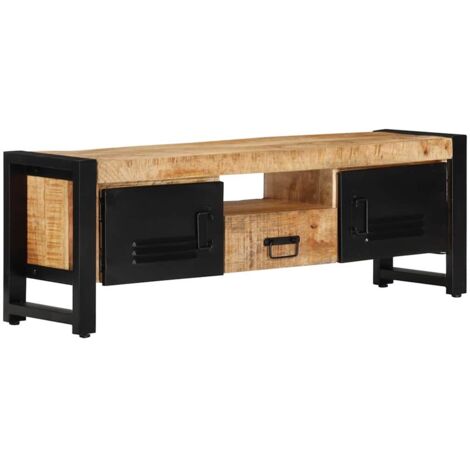Mueble de TV madera maciza de mango 120x30x40 cm