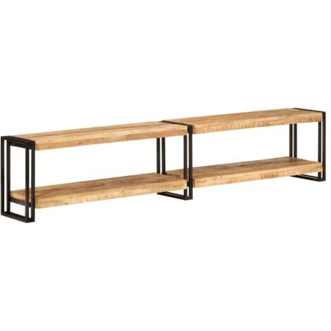 Mueble de TV madera maciza de mango 200x30x40 cm