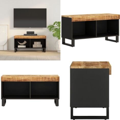 Mueble de TV madera maciza de mango 85x33x43,5 cm - Madera de mango - Mueble industrial