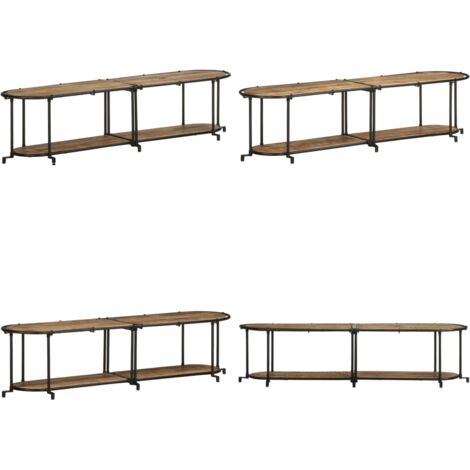 Mueble de TV madera maciza de mango rugosa 160x42x40 cm - Madera de mango - Almacenamiento