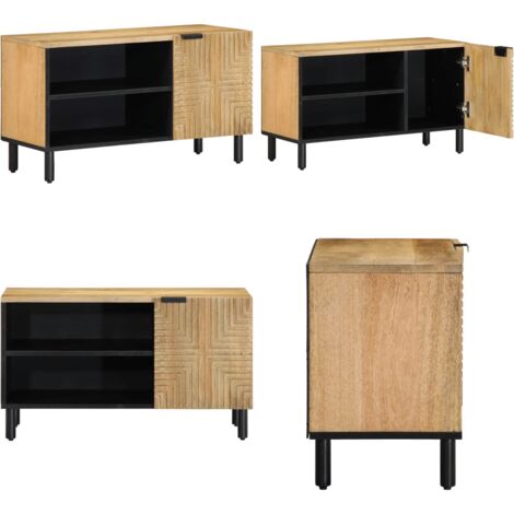 Mueble de TV madera maciza mango marrón 80x31,5x46 cm - Madera maciza - Mango