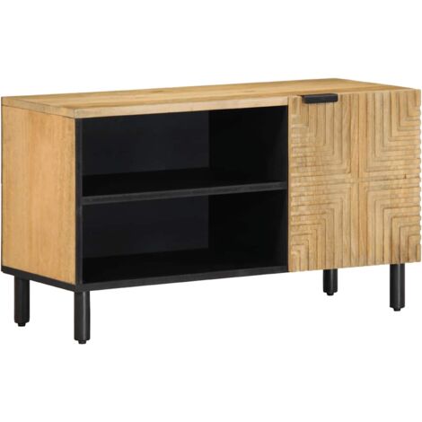 Mueble de TV madera maciza mango marrón 80x31,5x46 cm vidaXL