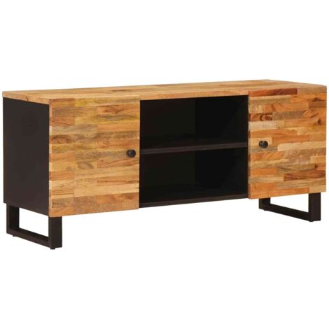 Mueble de TV Marrón 105 x 33 x 46 cm Madera de mango maciza