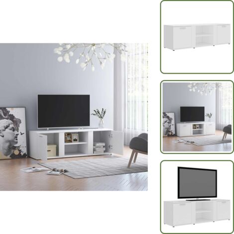 Mueble de tv moderno - vidaXL Mueble de TV madera contrachapada blanco 120x34x37 cm -