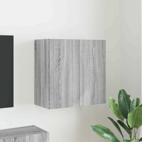 Mueble de TV Montado en la Pared Gris 59,5 x 31 x 60 cm