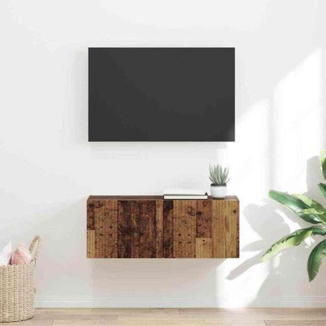 Mueble de TV Montado en la Pared Madera Vieja