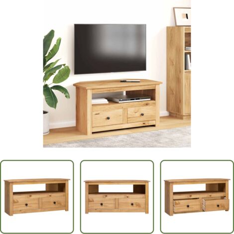 Mueble de TV -  Mueble esquinero de TV madera de pino estilo Panamá 93x49x49 cm