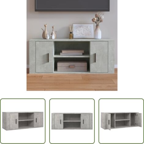 Mueble de TV -  Mueble para TV contrachapada gris hormigón 100x35x40 cm